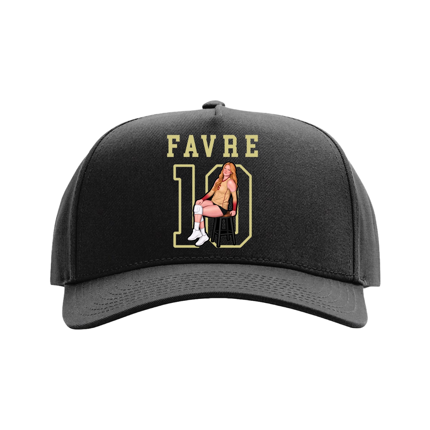 Full Fabric Five-Panel Champ Cap — Shirsey in Black