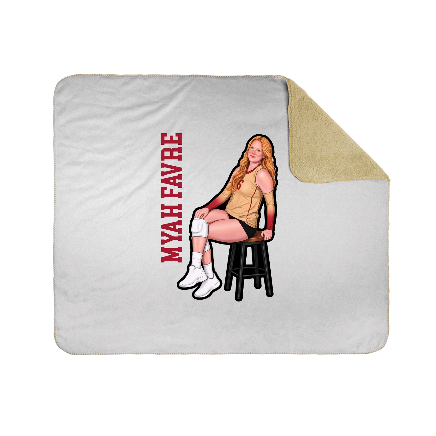 Throw Blanket — Name Vertical in White