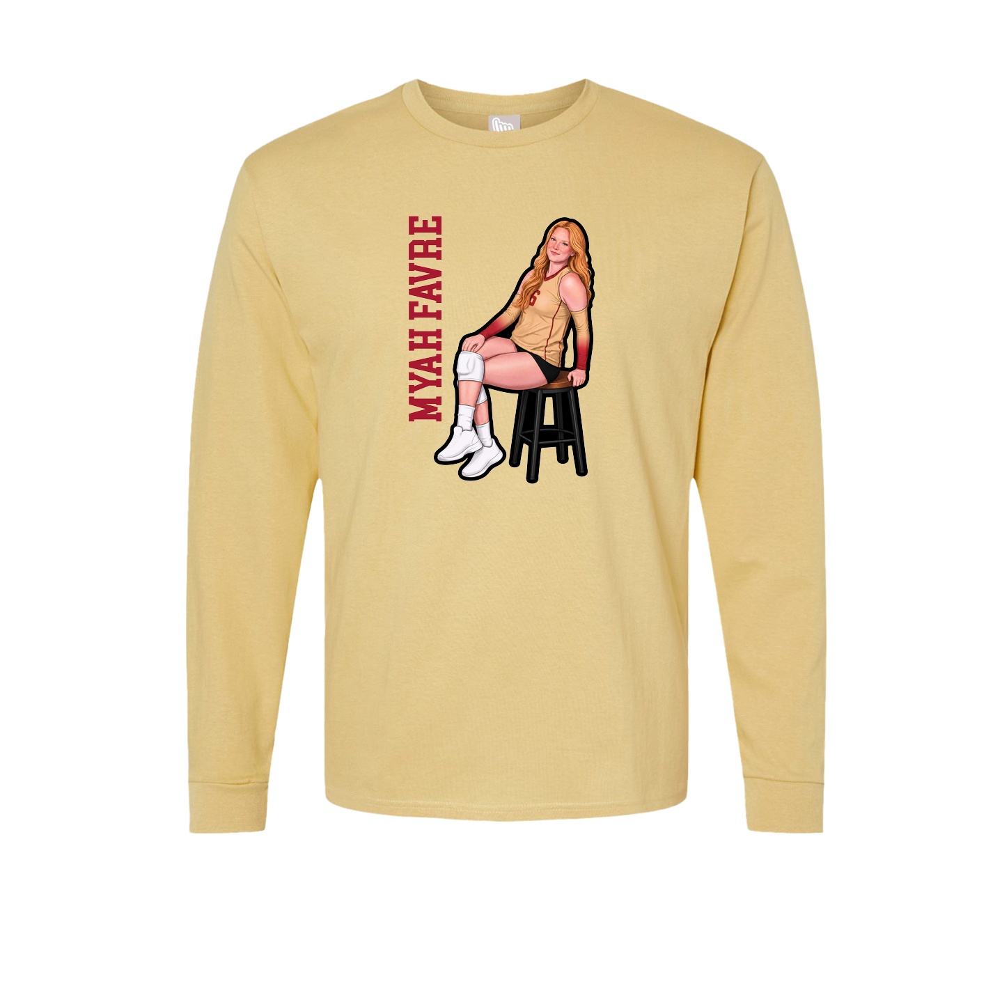 Long Sleeve Tee — Name Vertical in Vegas Gold