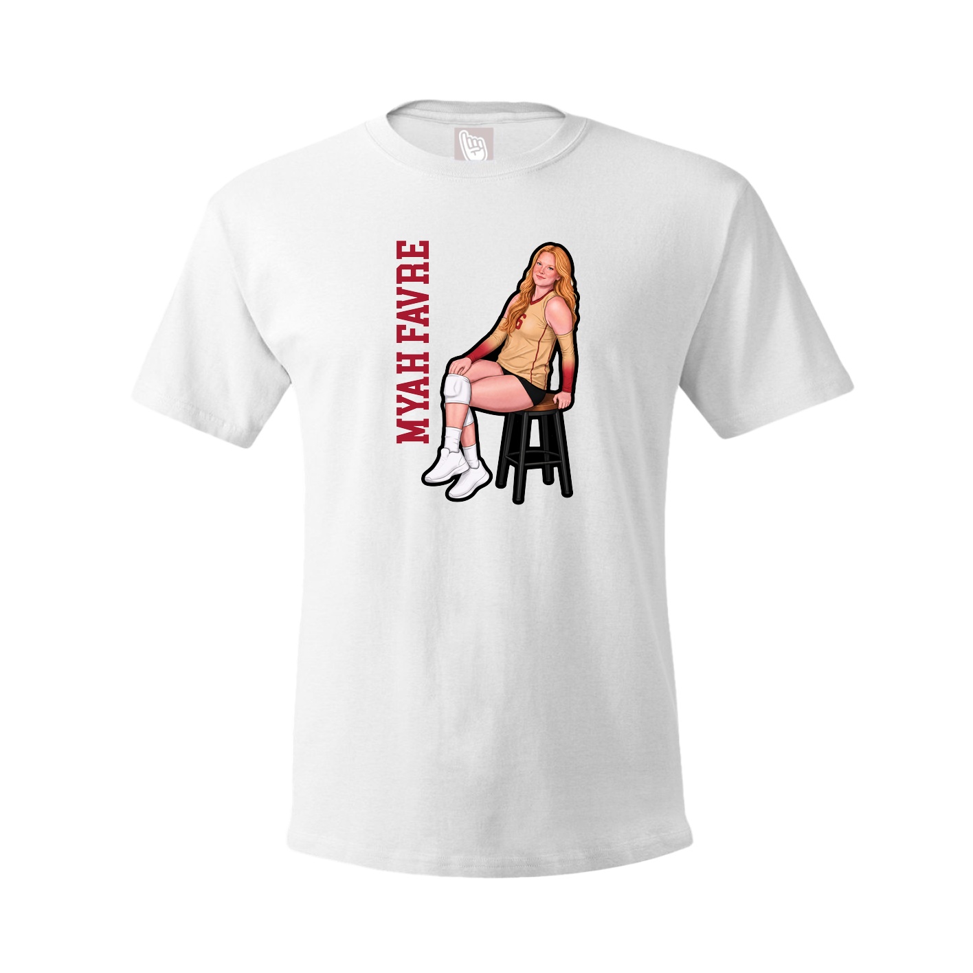 Youth Tee — Name Vertical in White