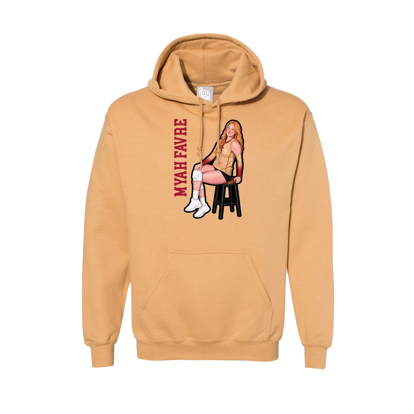 Hoodie — Name Vertical in Vegas Gold