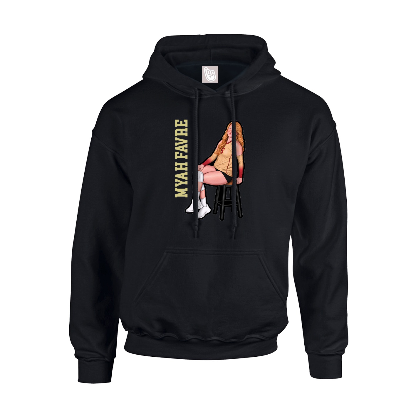 Youth Hoodie — Name Vertical in Black