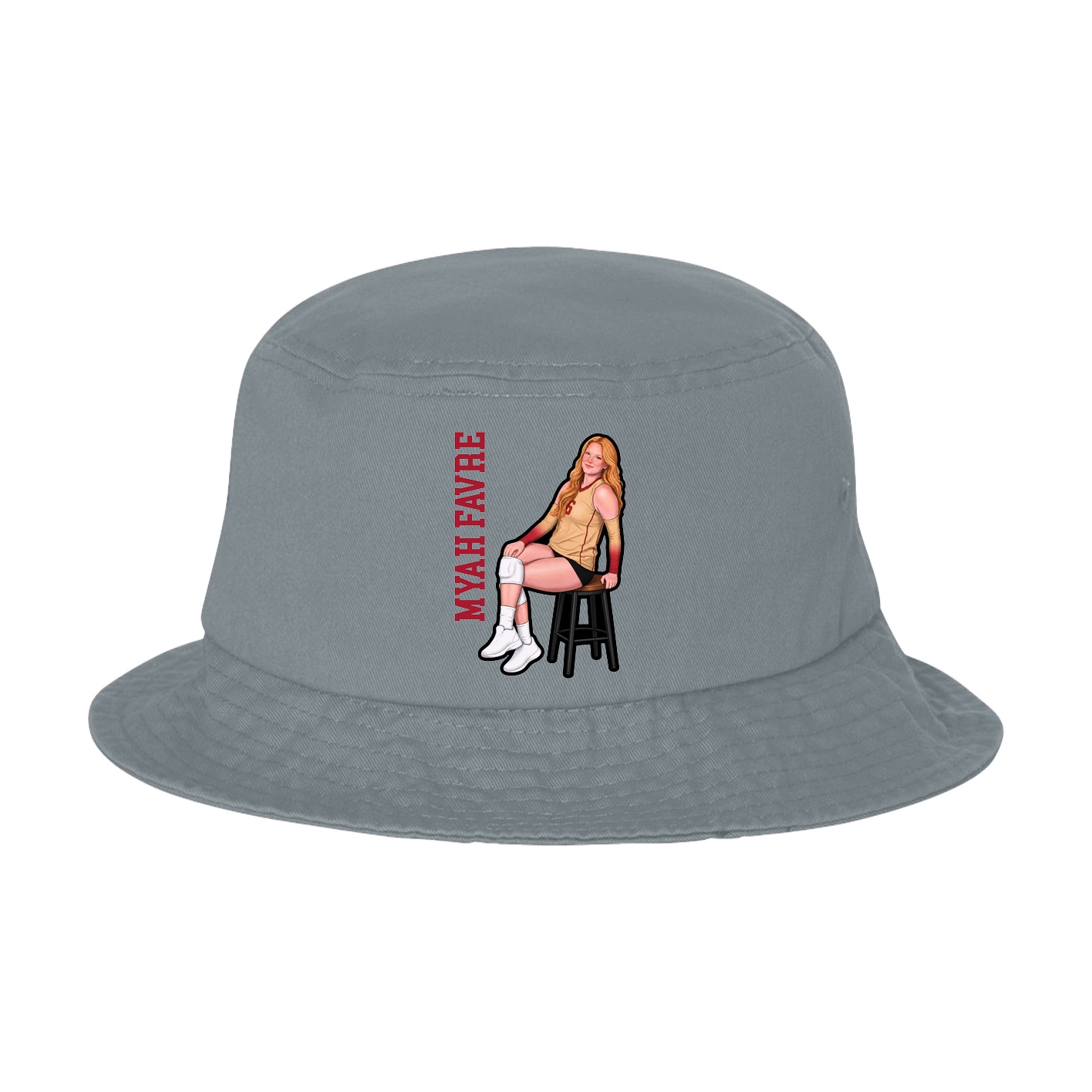 Bucket Cap — Name Vertical in Grey
