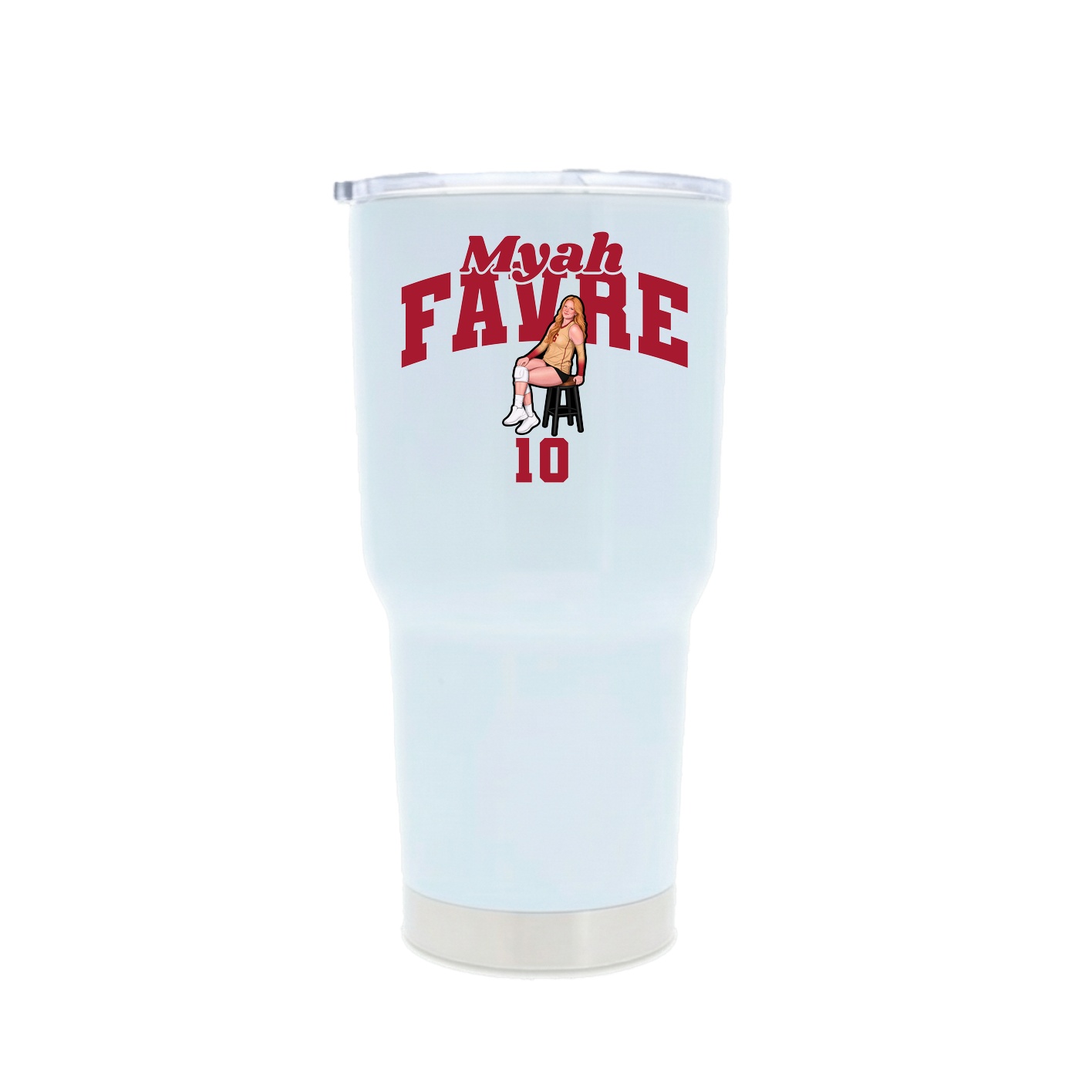 30oz Stainless Steel Tumbler — Signature Arch in White