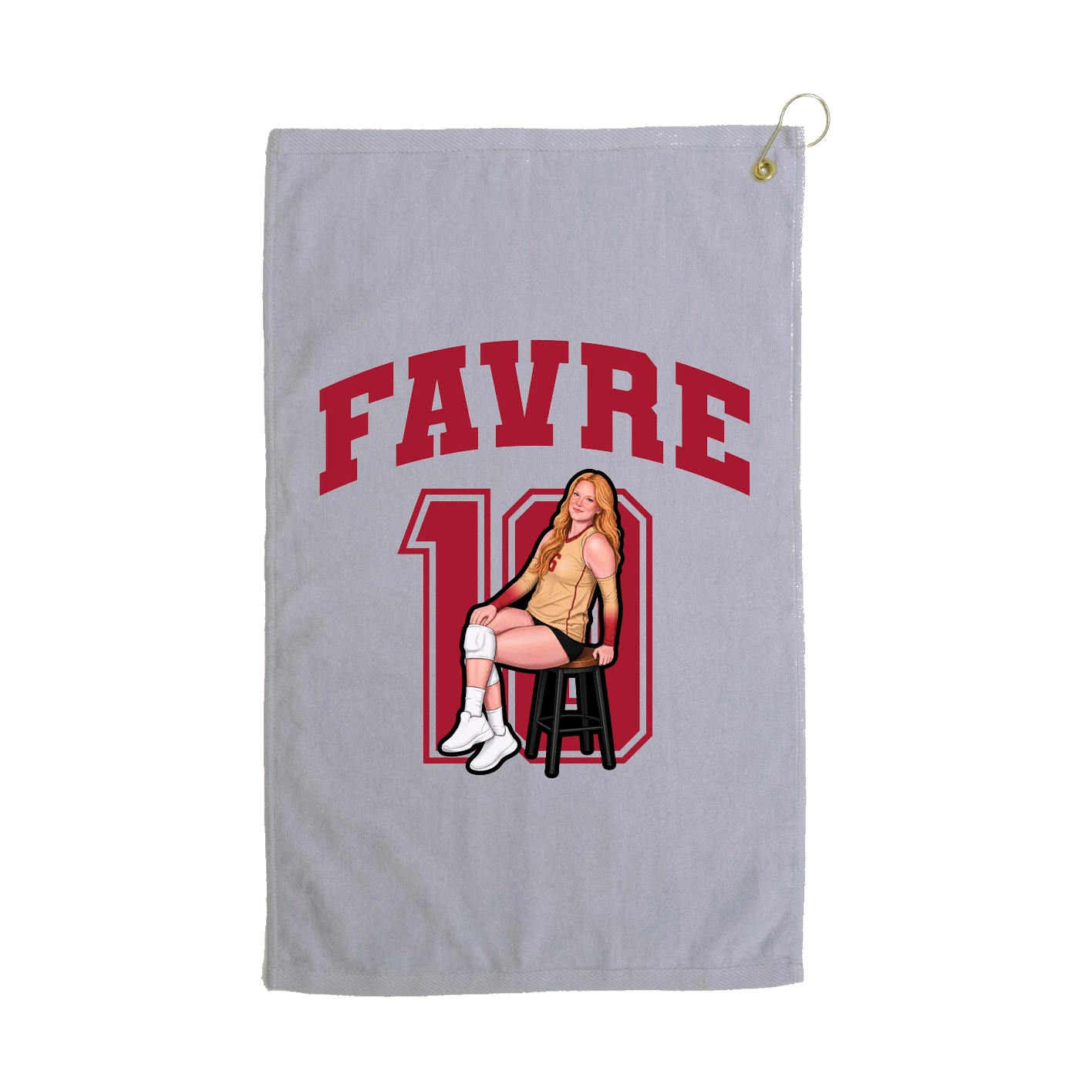Golf Towel — Number in Grey