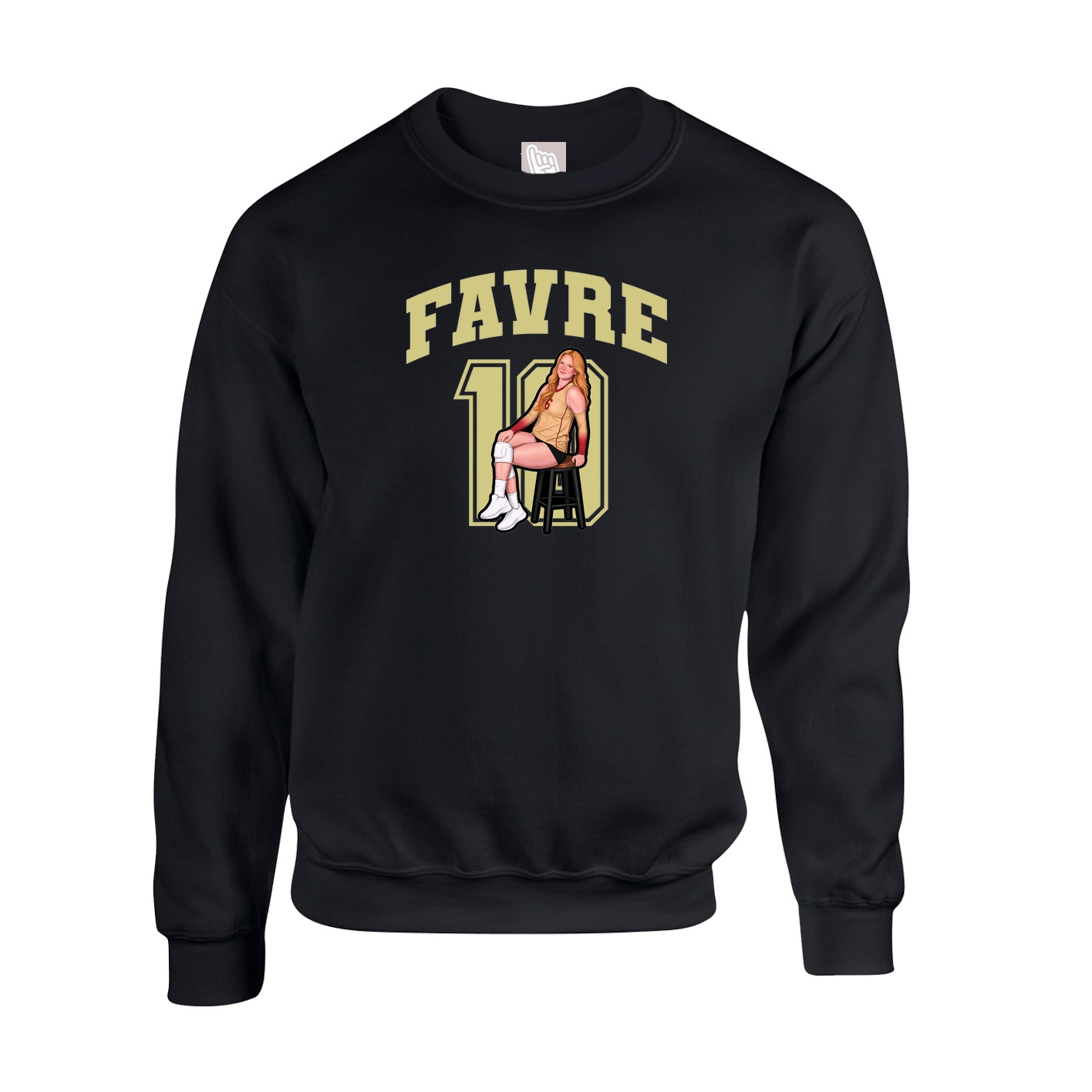 Fleece Crew — Number in Black
