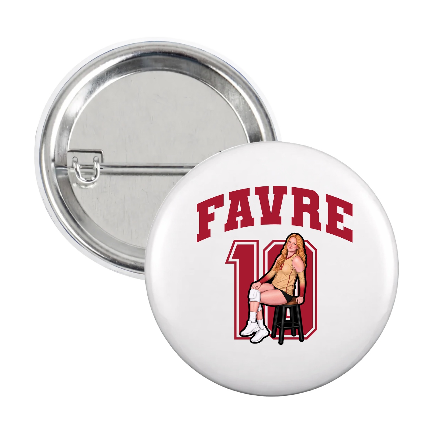 Game Day Button — Number in White