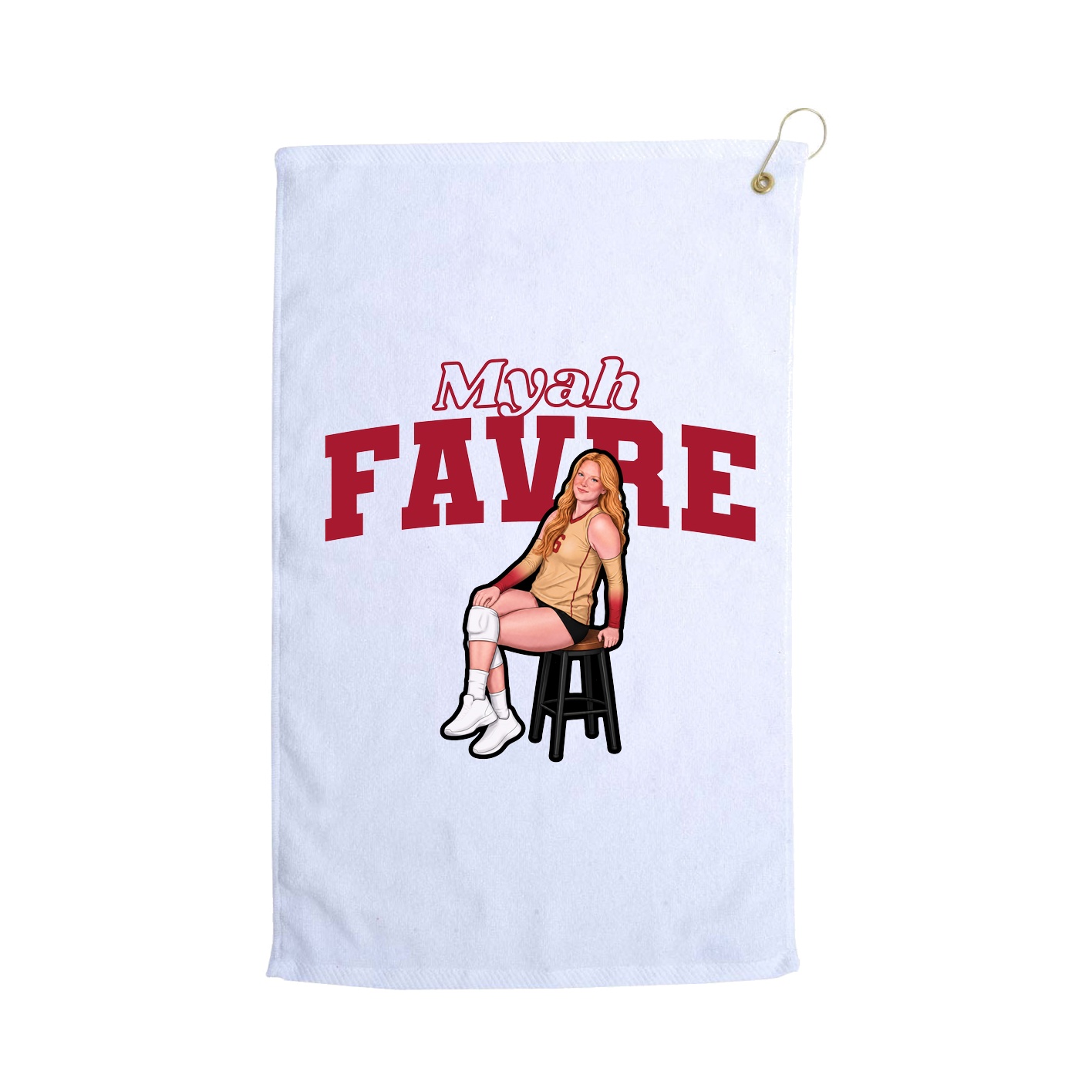 Golf Towel — Name Arch in White
