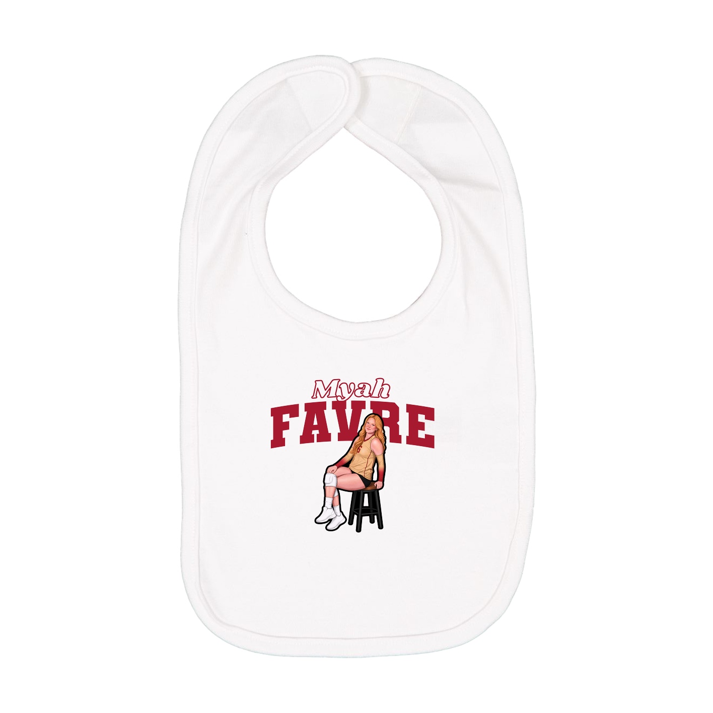 Infant Bib — Name Arch in White