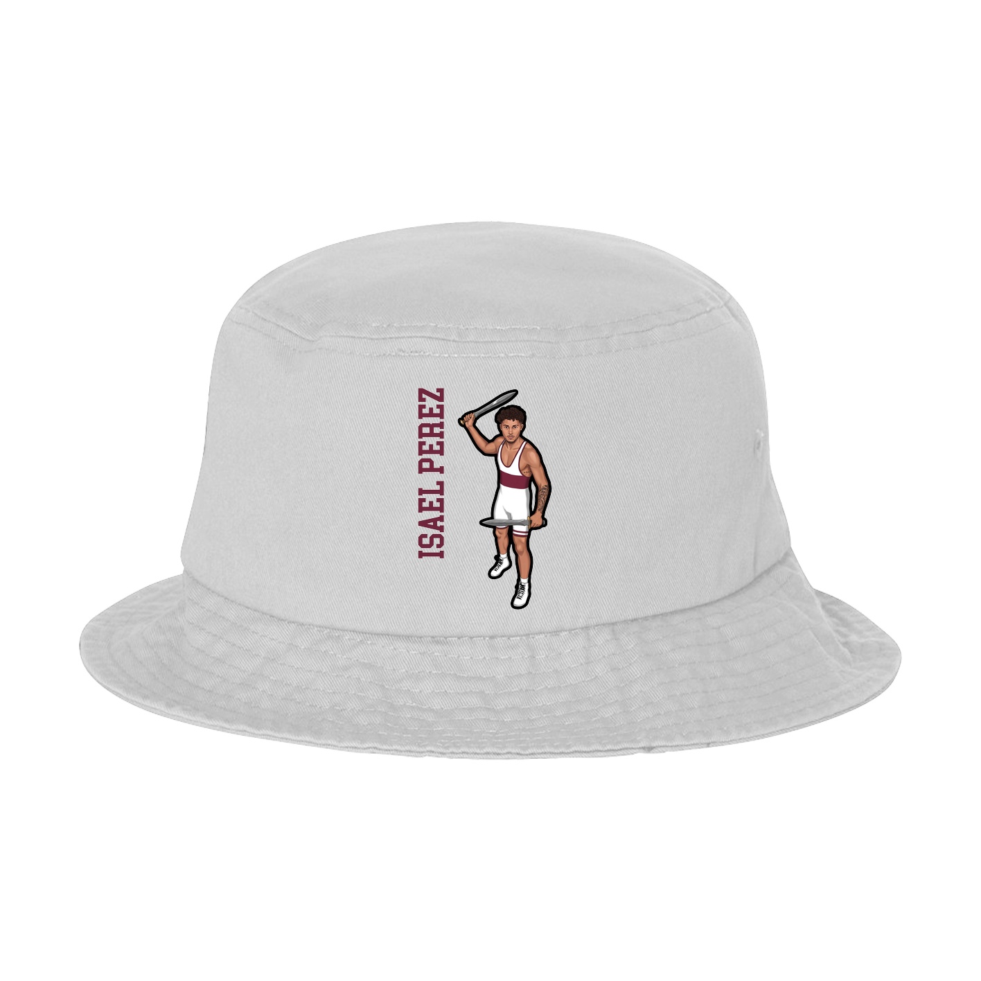Bucket Cap — Name Vertical in White