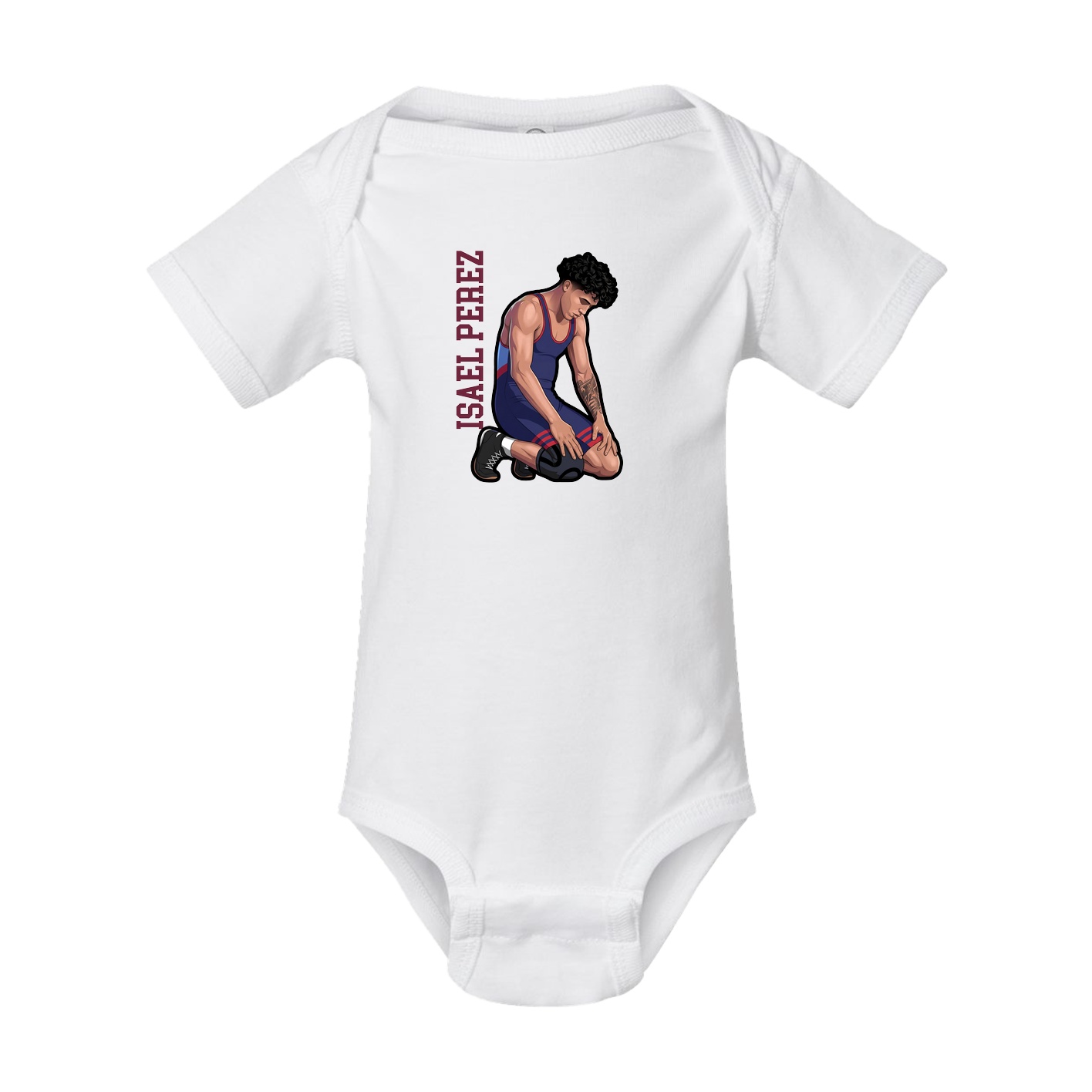 Baby Onesie — Name Vertical in White