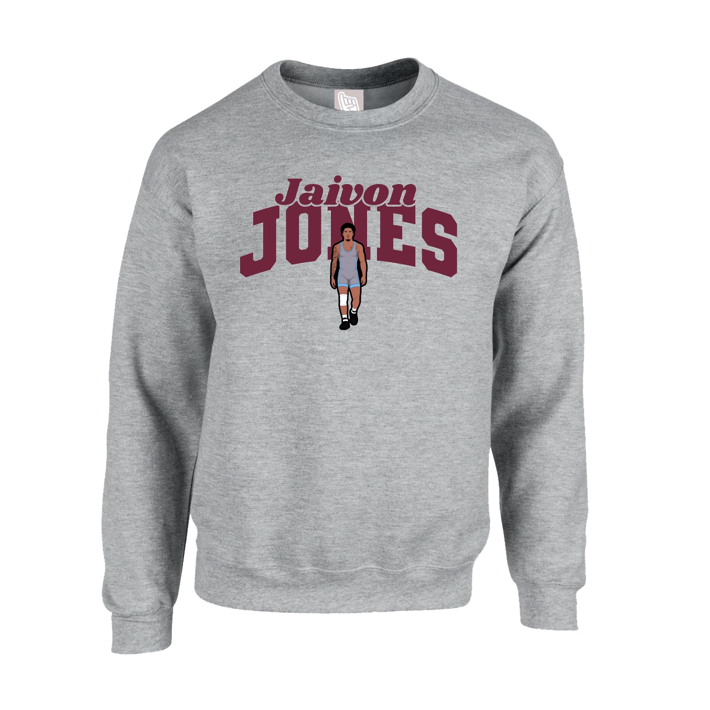 Fleece Crew — Signature Arch in Grey