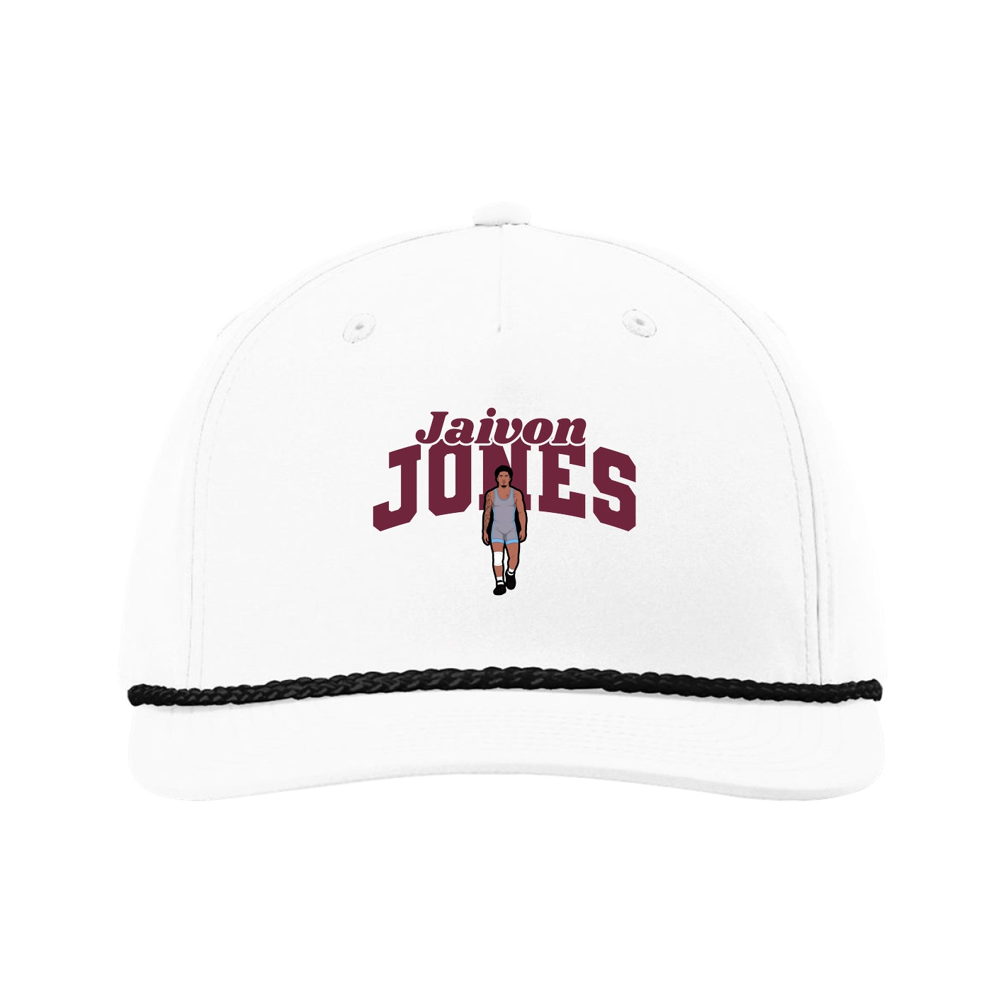 Five-Panel Classic Rope Cap — Signature Arch in White