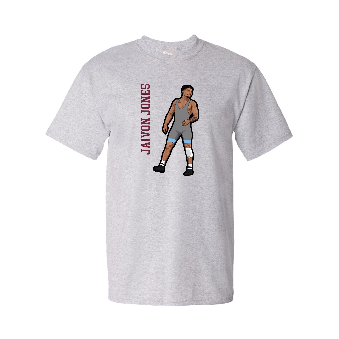 Tee — Name Vertical in Grey