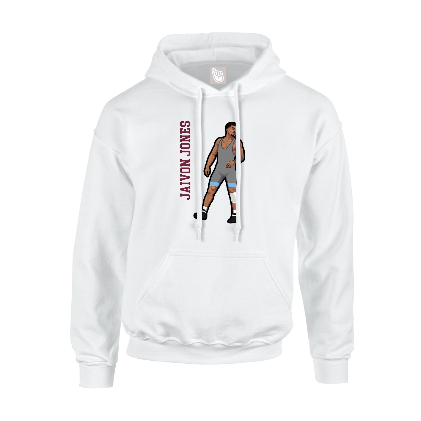 Hoodie — Name Vertical in White