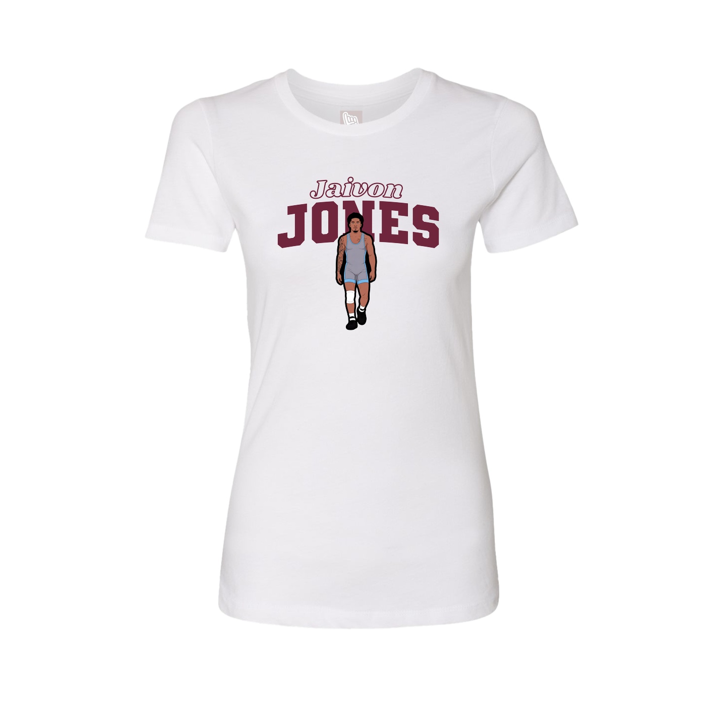 Fitted Women's Tee — Name Arch in White
