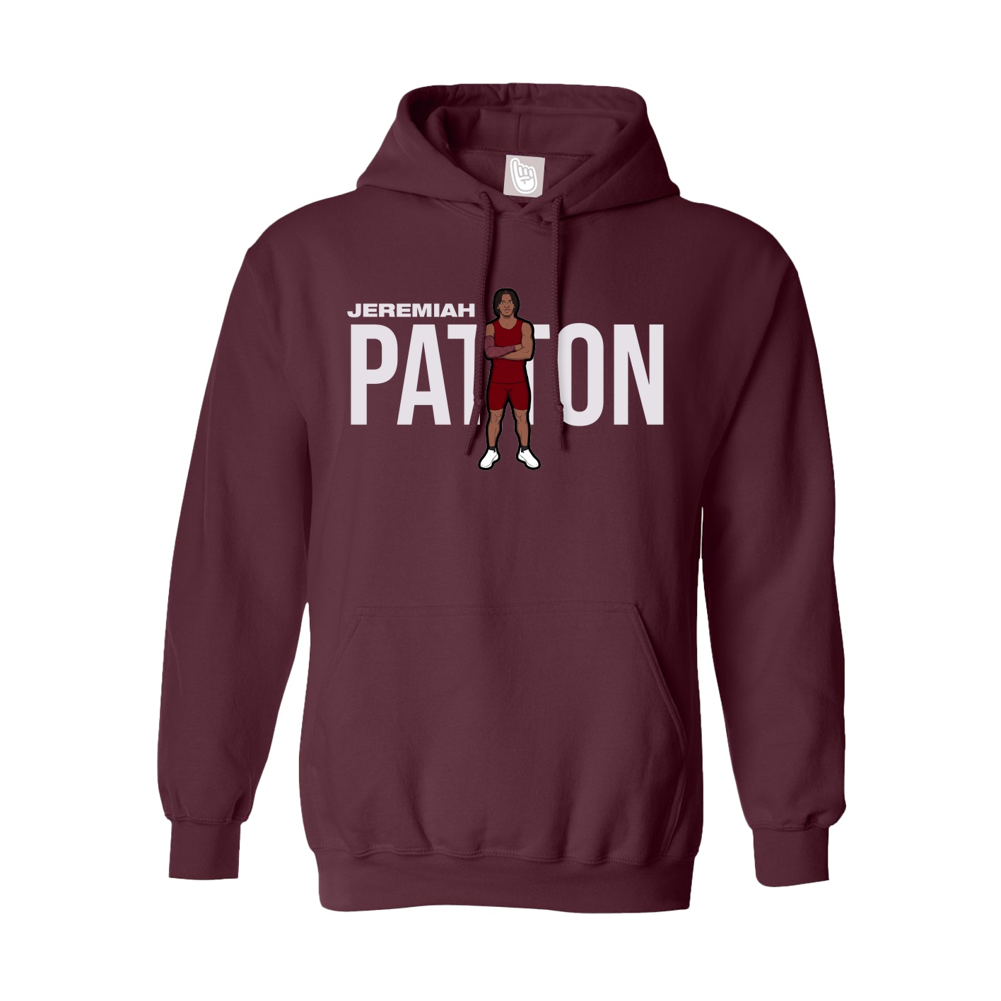 Youth Hoodie — Player Name in Maroon