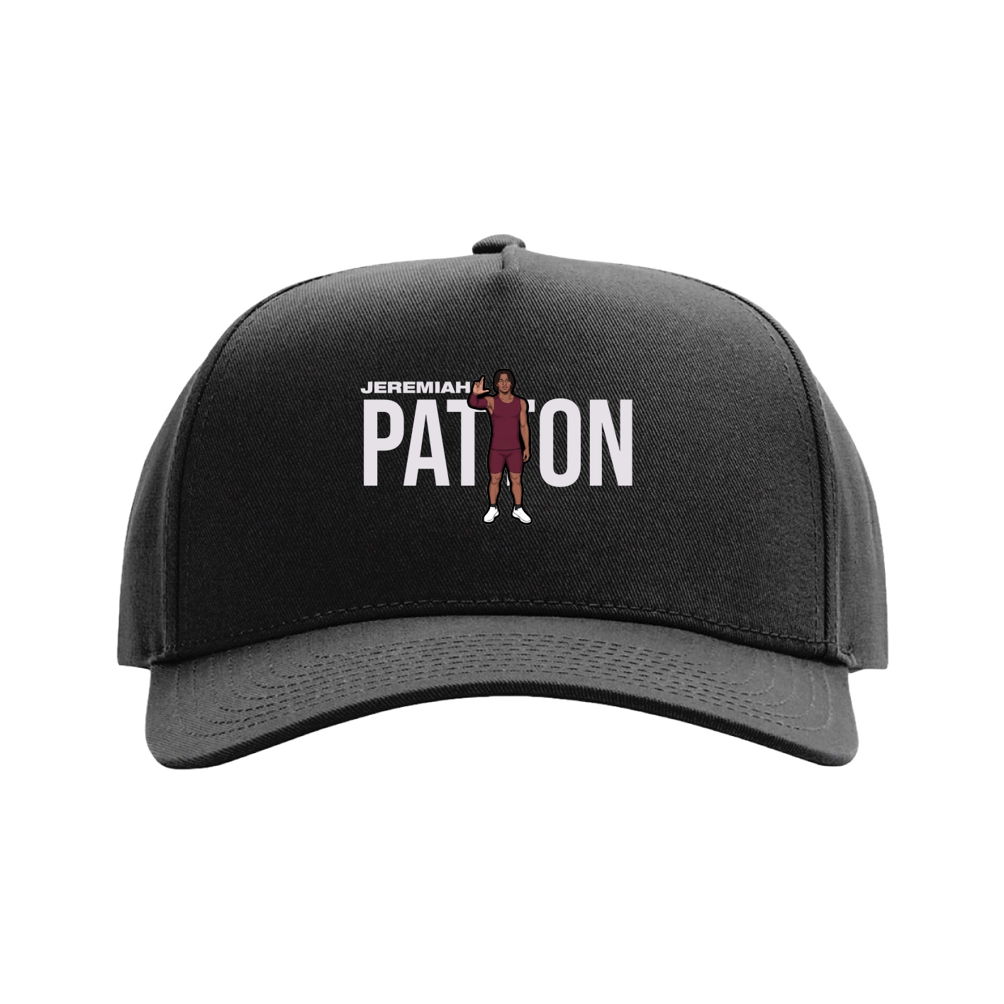 Full Fabric Five-Panel Champ Cap — Player Name in Black