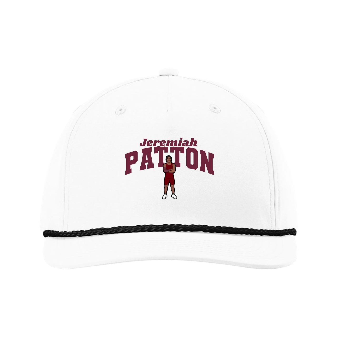 Five-Panel Classic Rope Cap — Signature Arch in White