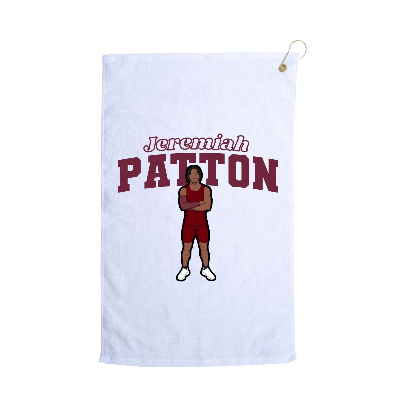 Golf Towel — Name Arch in White