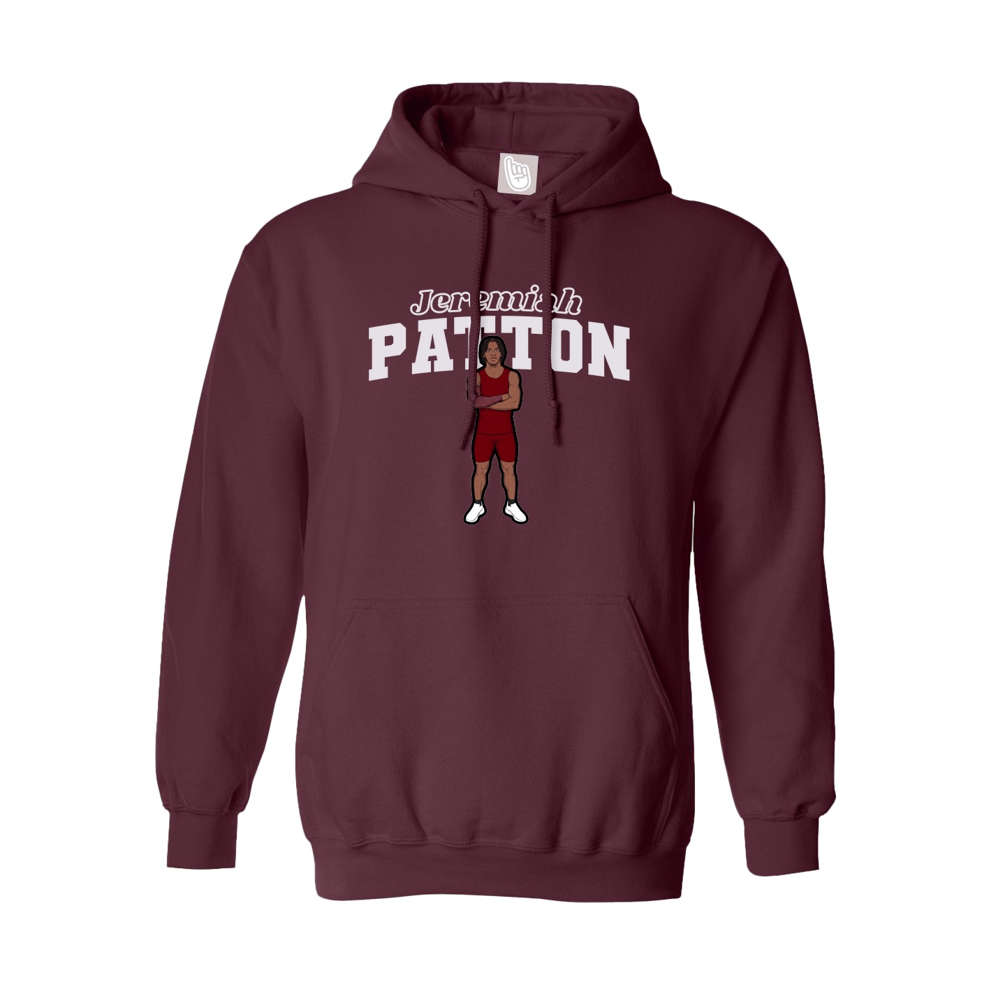 Hoodie — Name Arch in Maroon