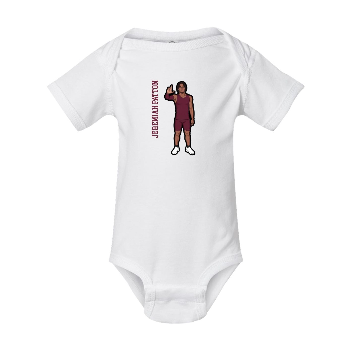Baby Onesie — Name Vertical in White