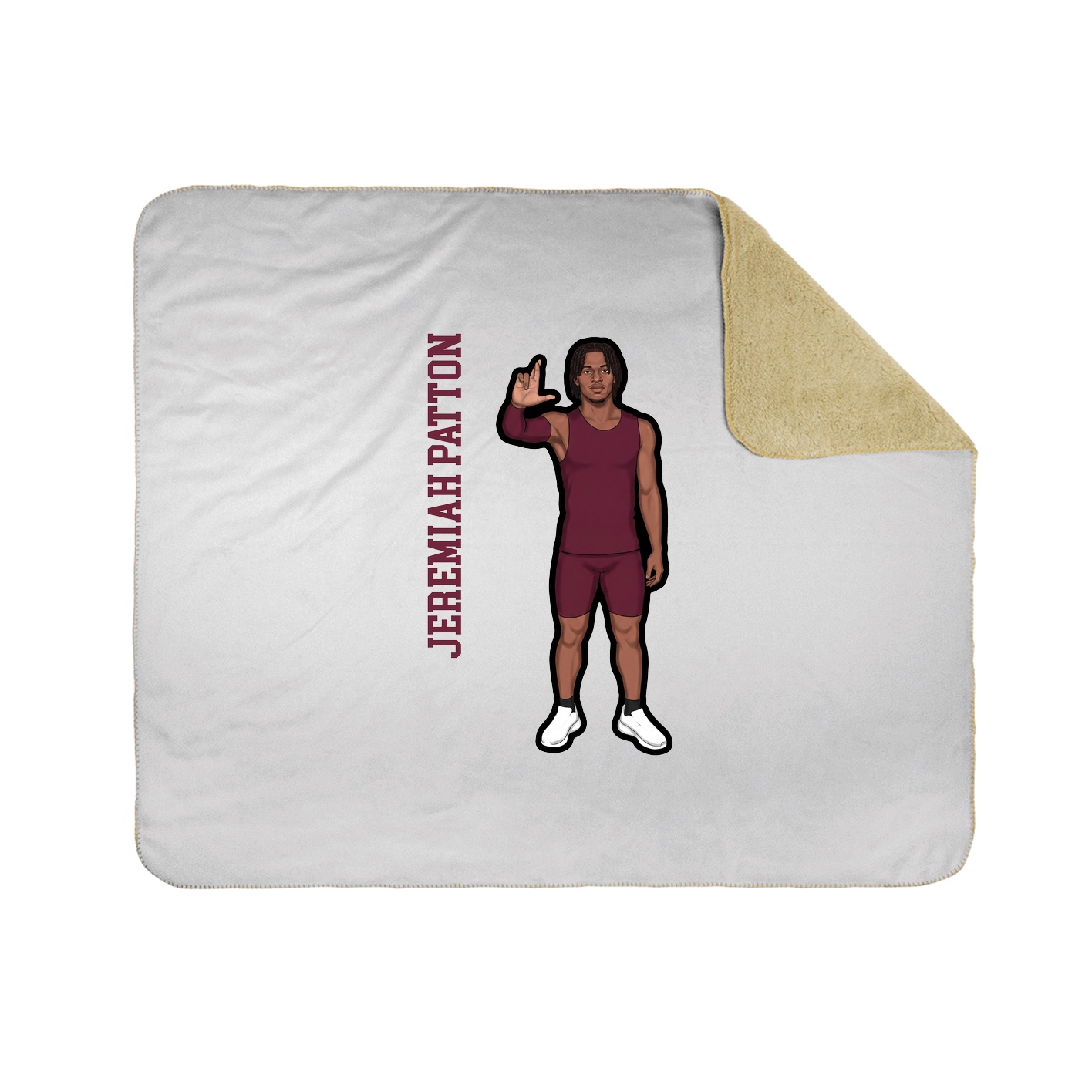 Throw Blanket — Name Vertical in White