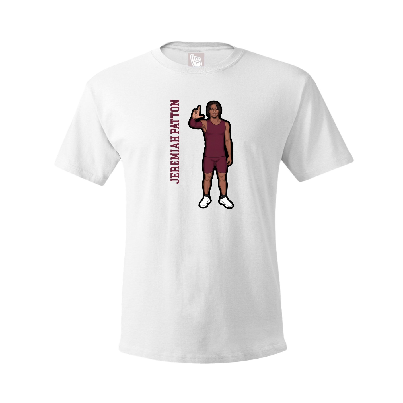 Tee — Name Vertical in White