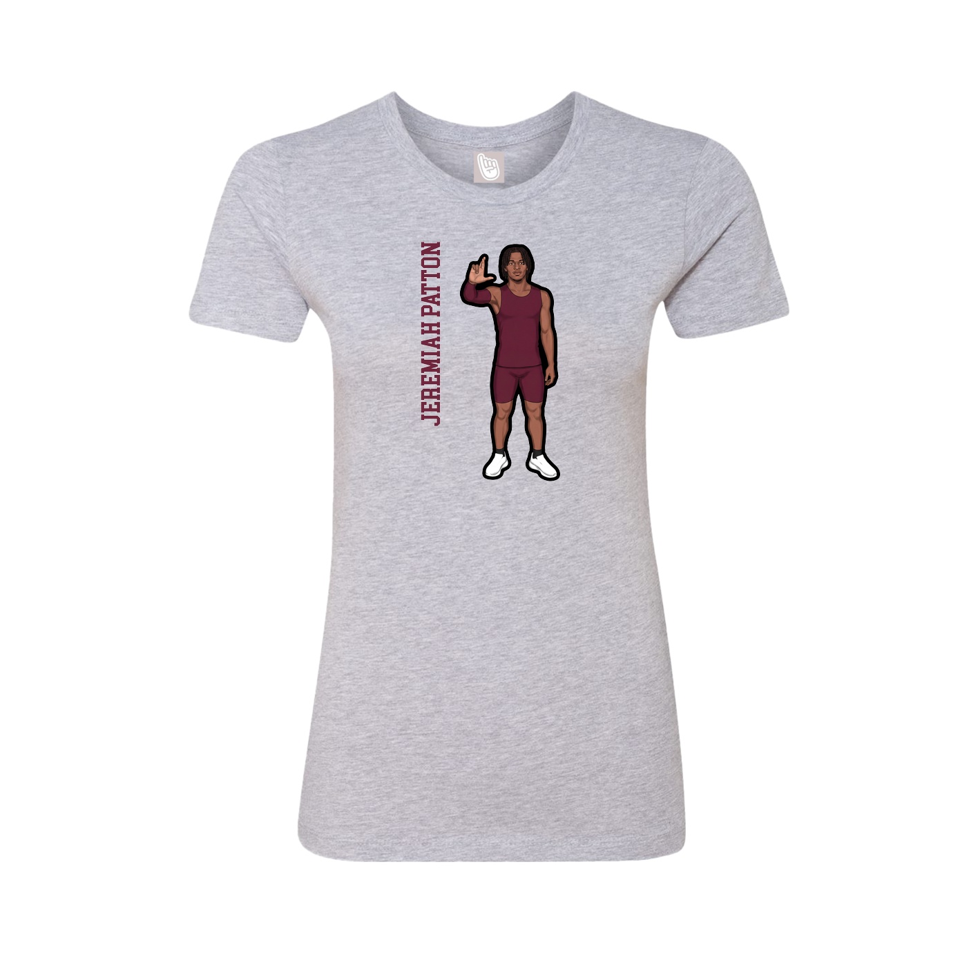 Womens Tee — Name Vertical in Grey