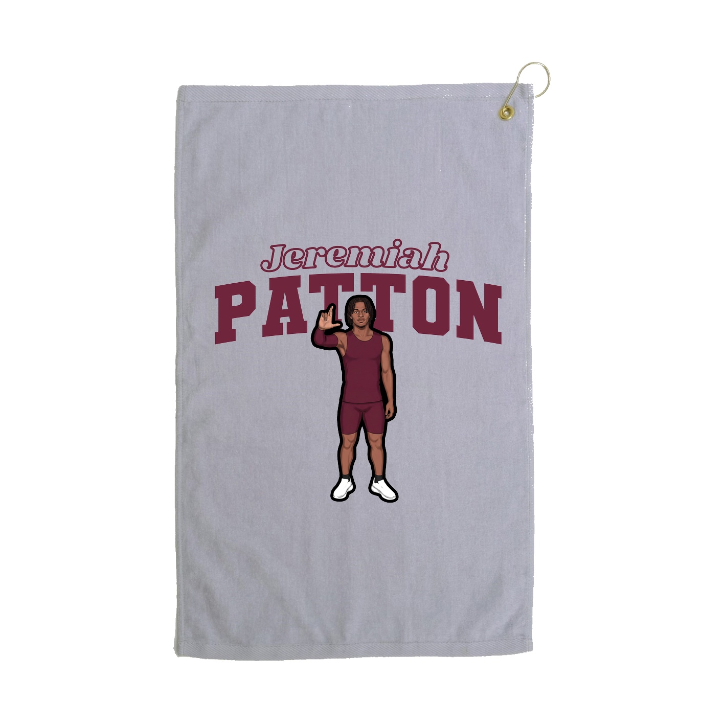 Golf Towel — Name Arch in Grey