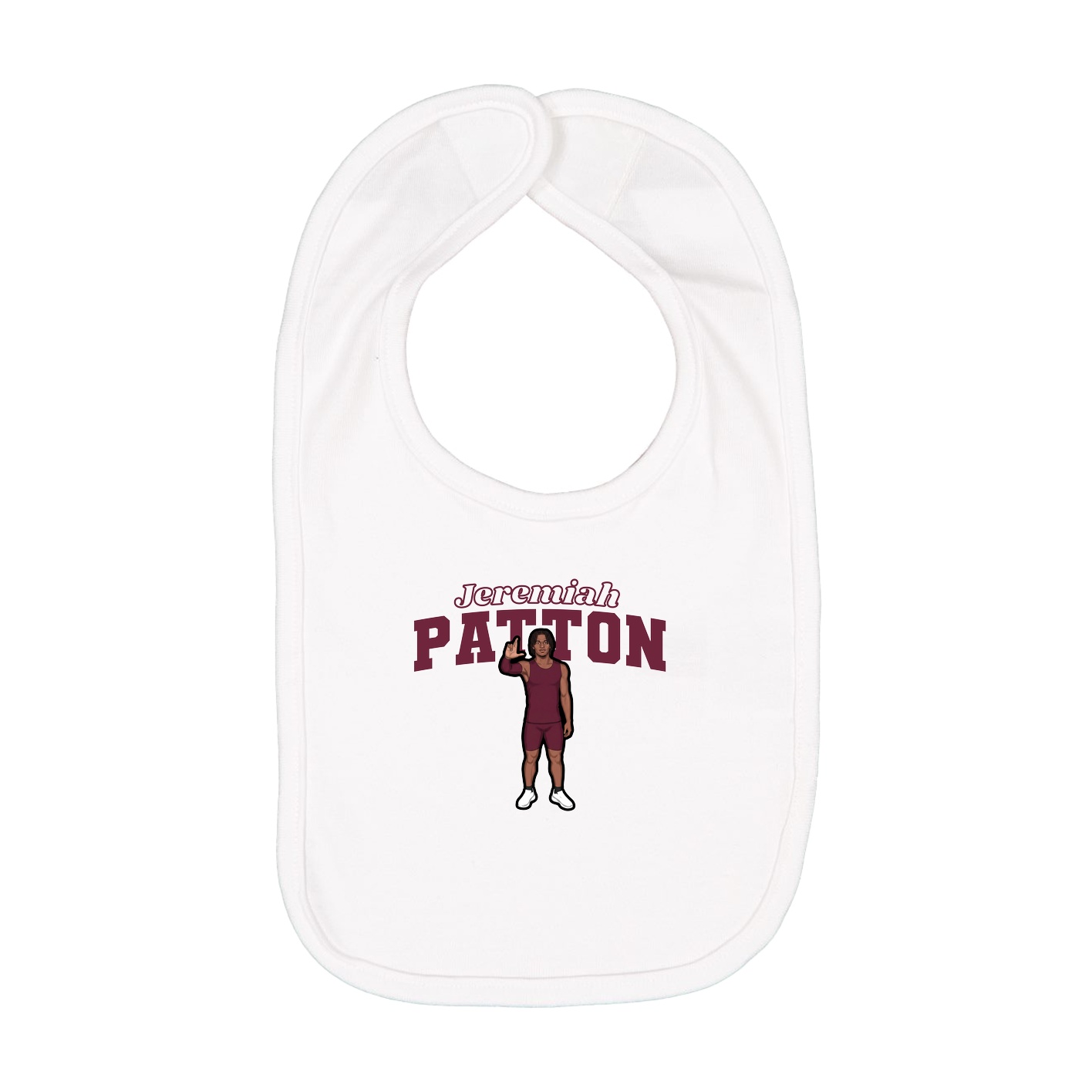 Infant Bib — Name Arch in White