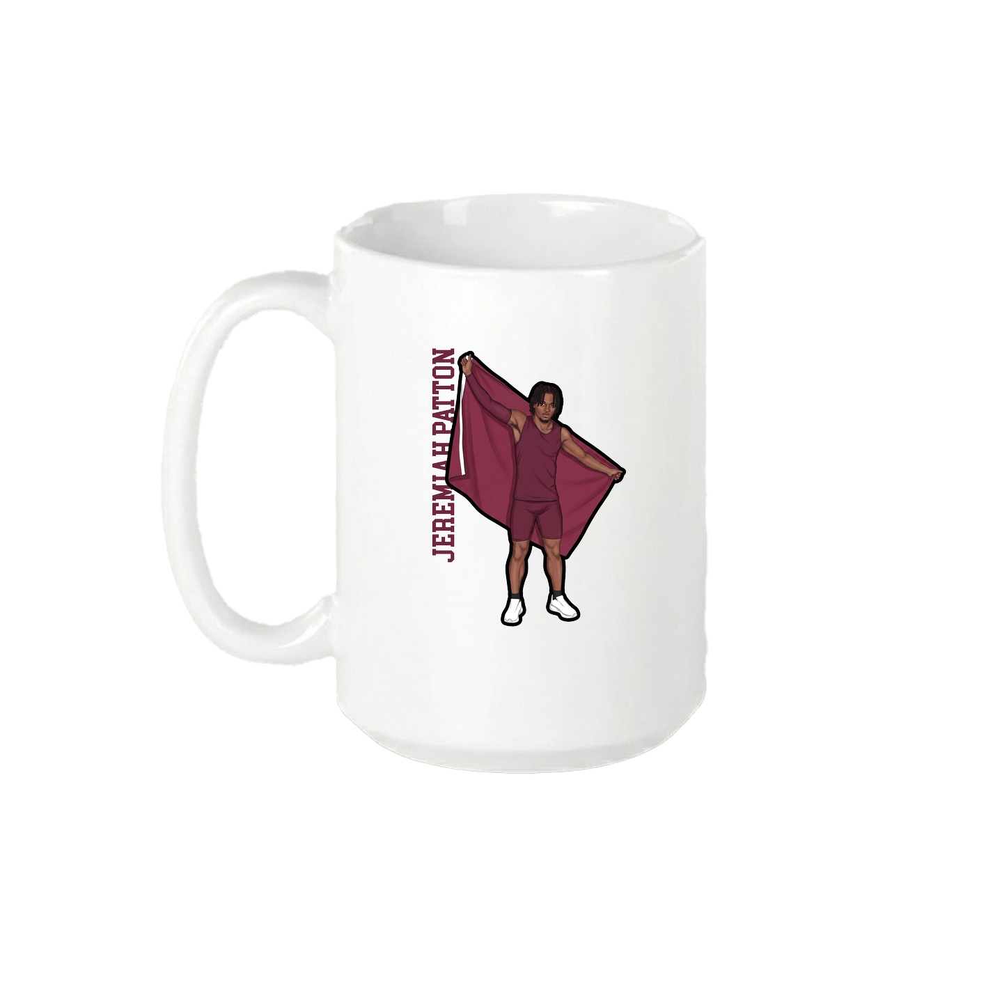 15oz Coffee Mug — Name Vertical in White