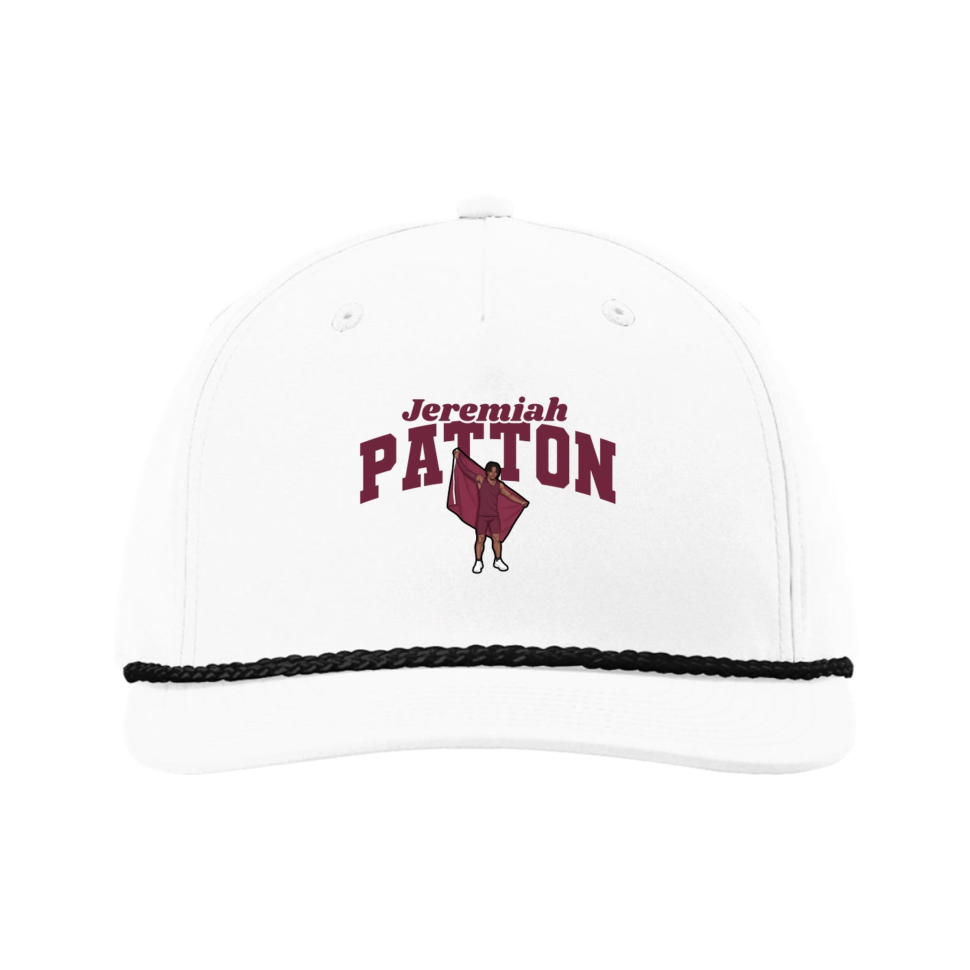 Five-Panel Classic Rope Cap — Signature Arch in White
