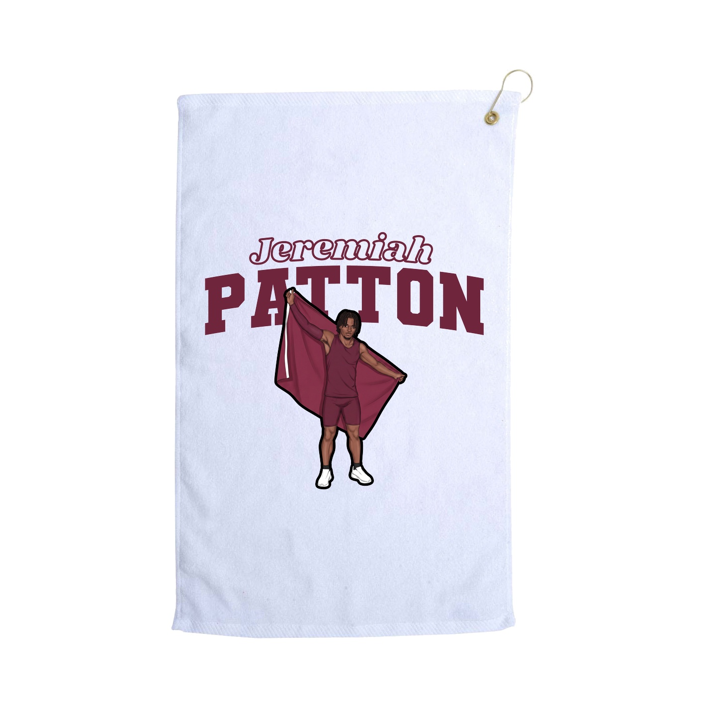 Golf Towel — Name Arch in White