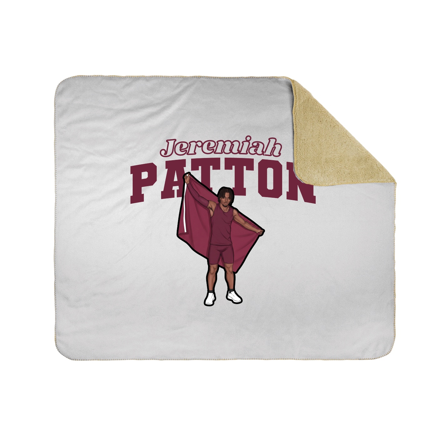 Throw Blanket — Name Arch in White