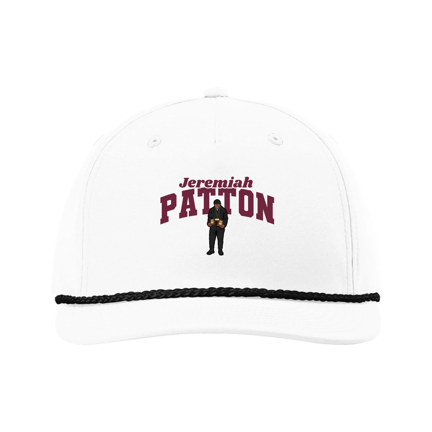 Five-Panel Classic Rope Cap — Signature Arch in White