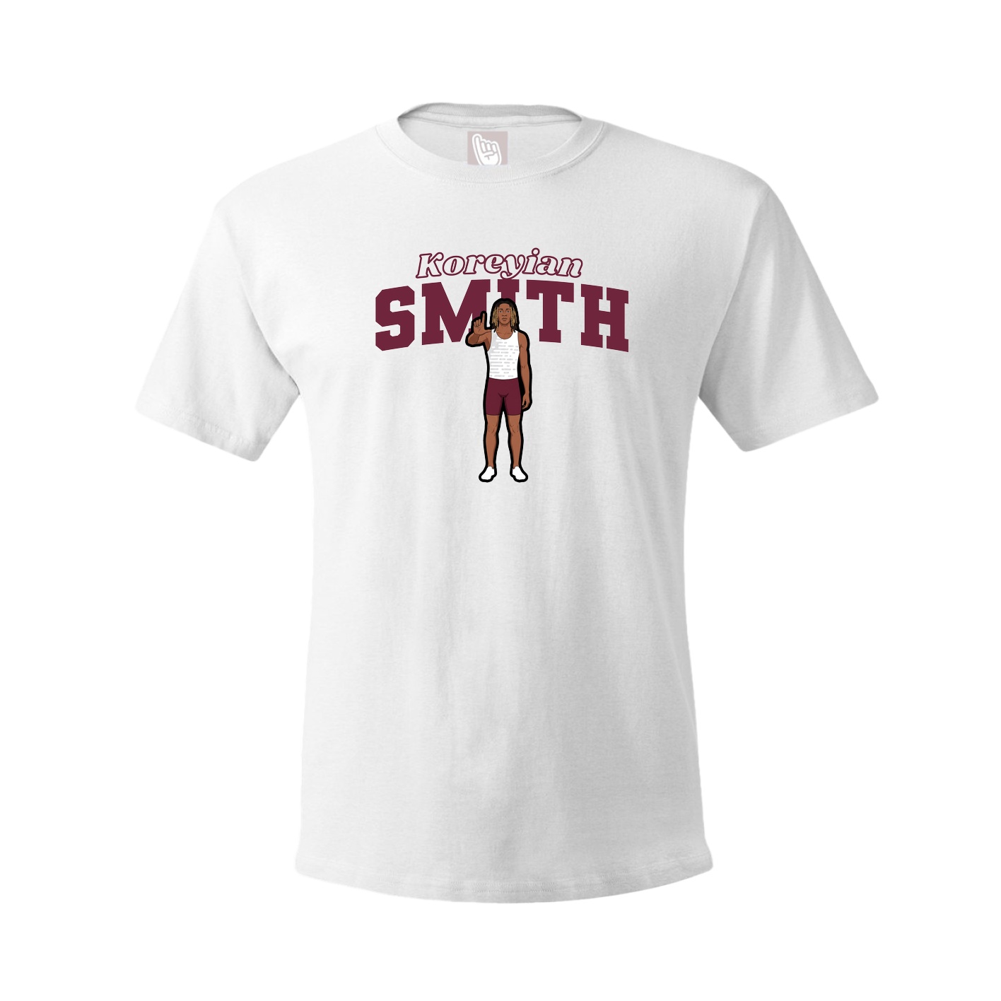 Youth Tee — Name Arch in White