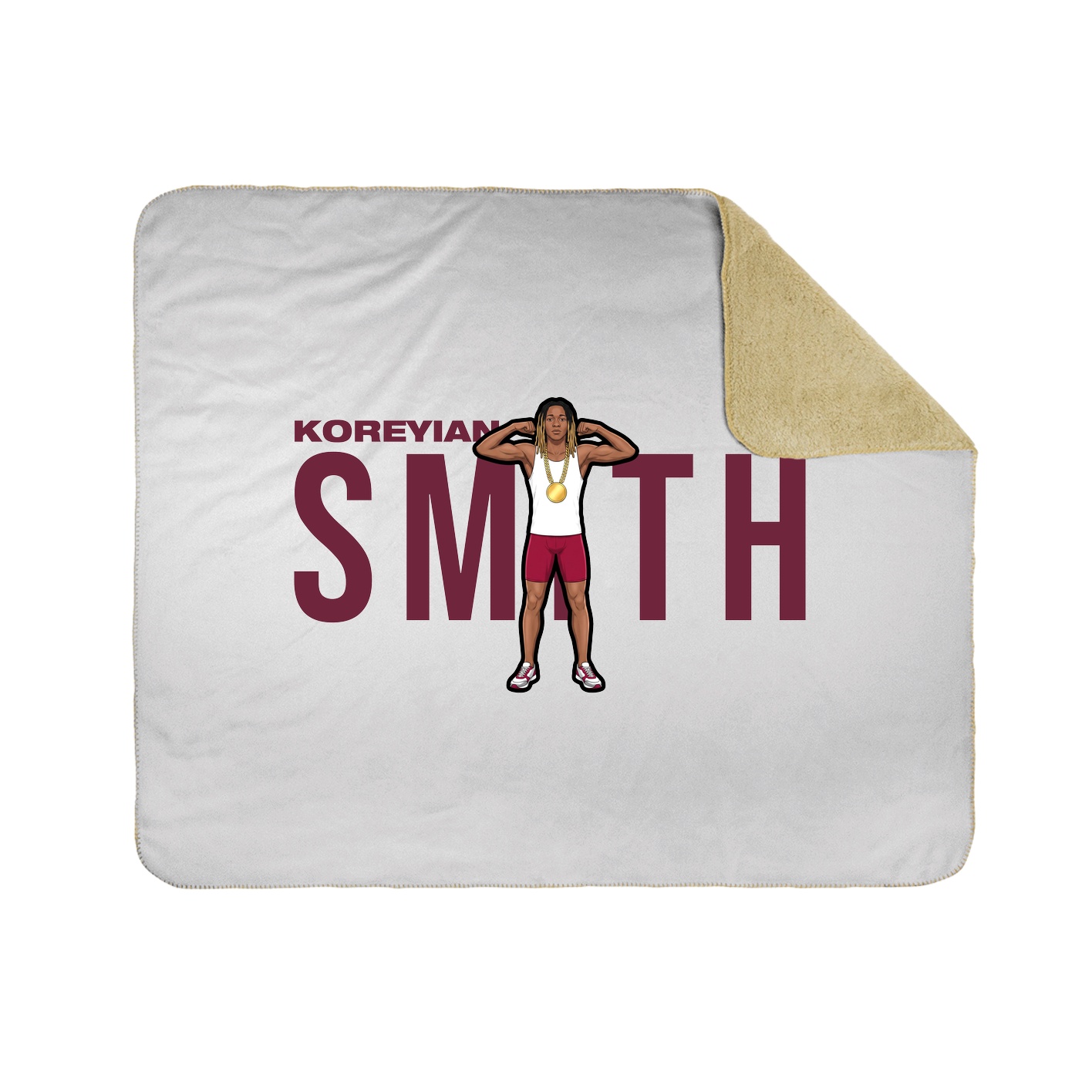 Throw Blanket — Player Name in White