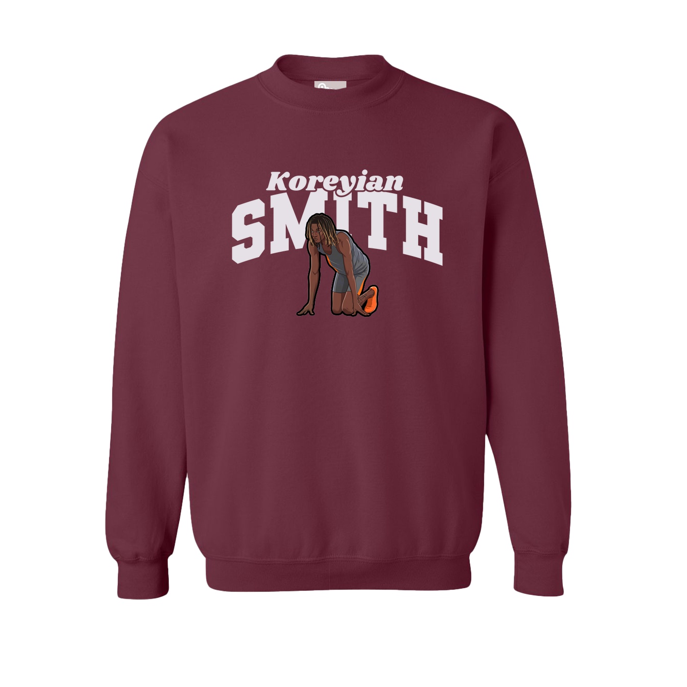 Fleece Crew — Signature Arch in Maroon