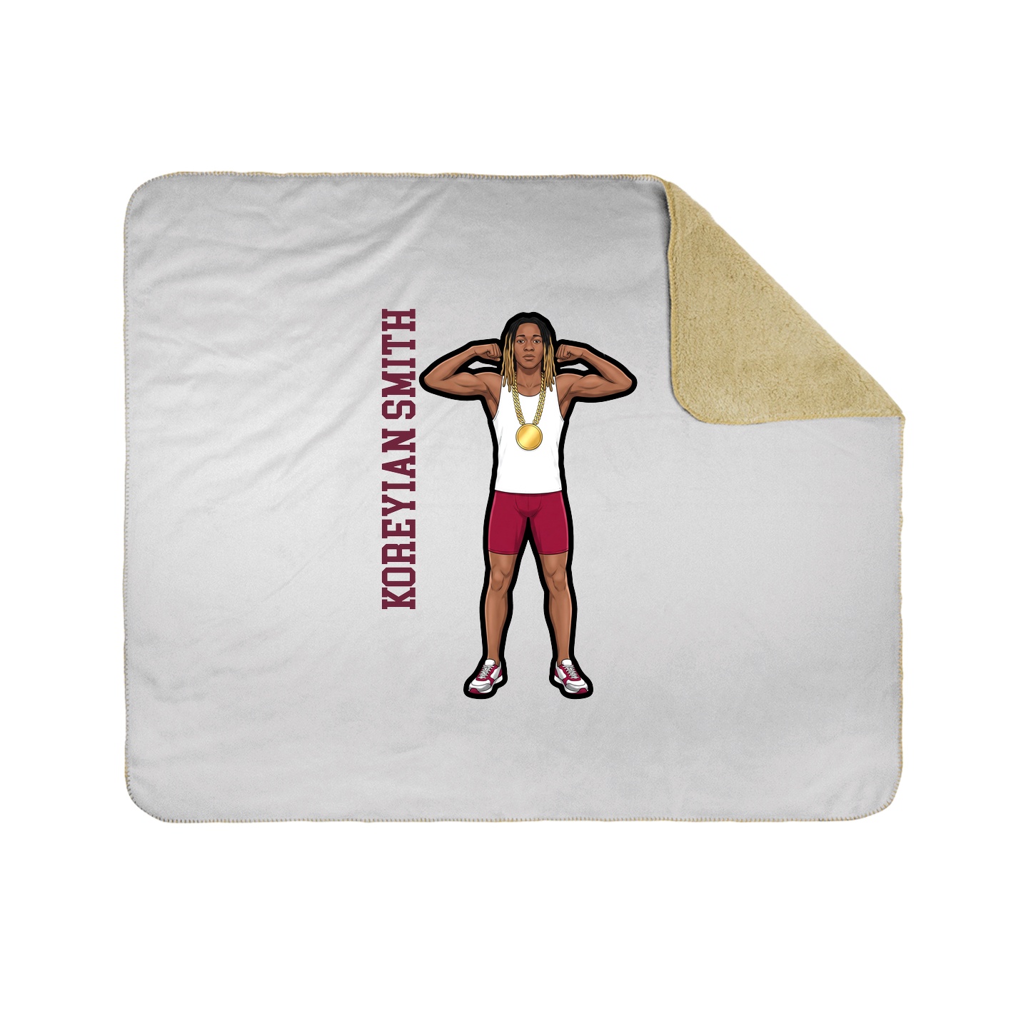 Throw Blanket — Name Vertical in White