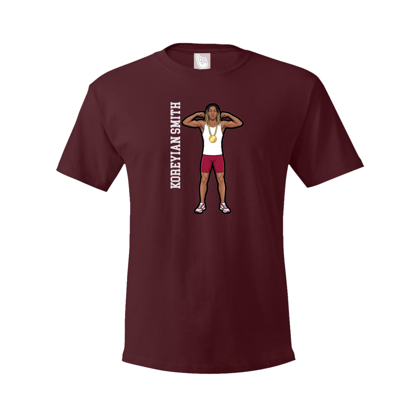 Tee — Name Vertical in Maroon
