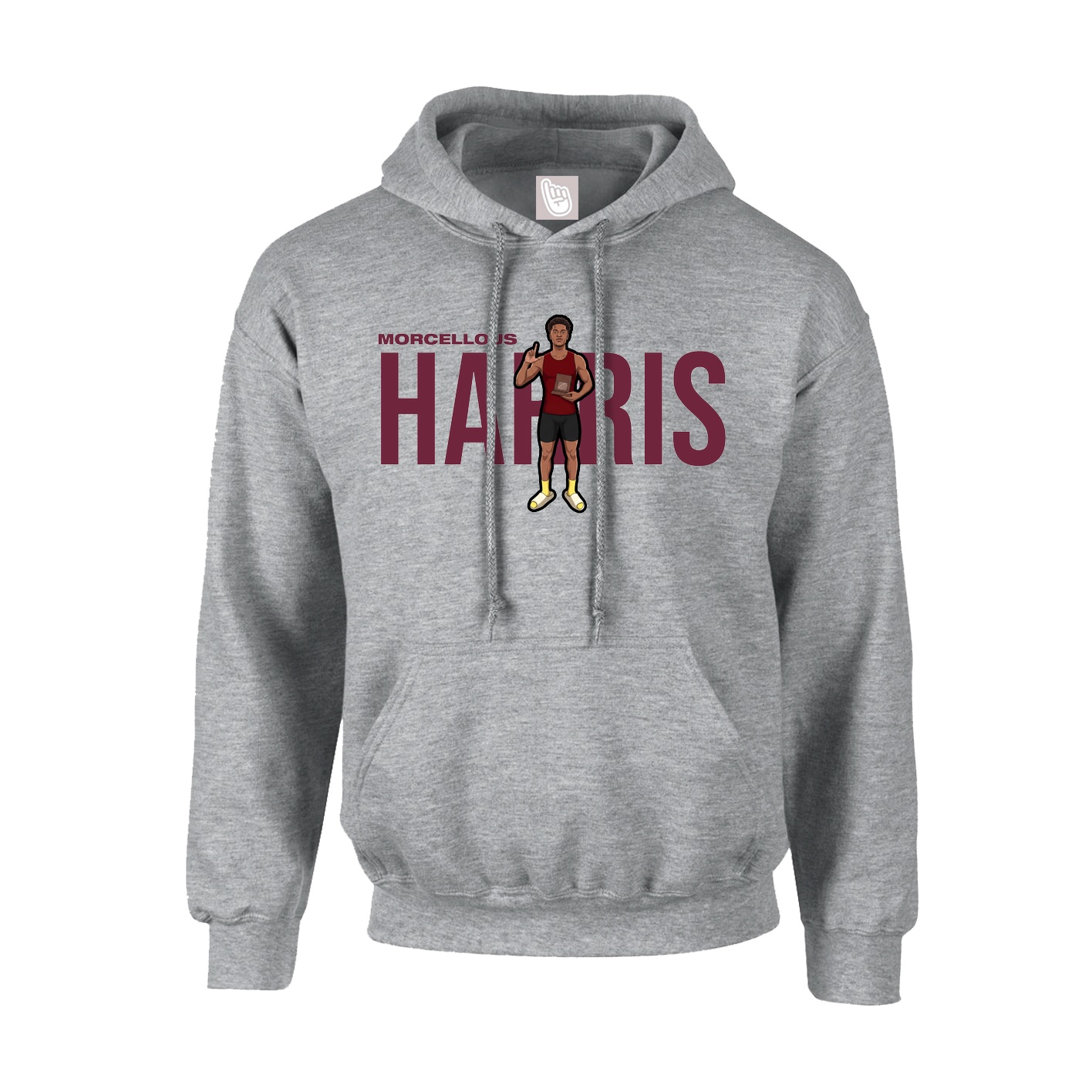 Youth Hoodie — Player Name in Grey