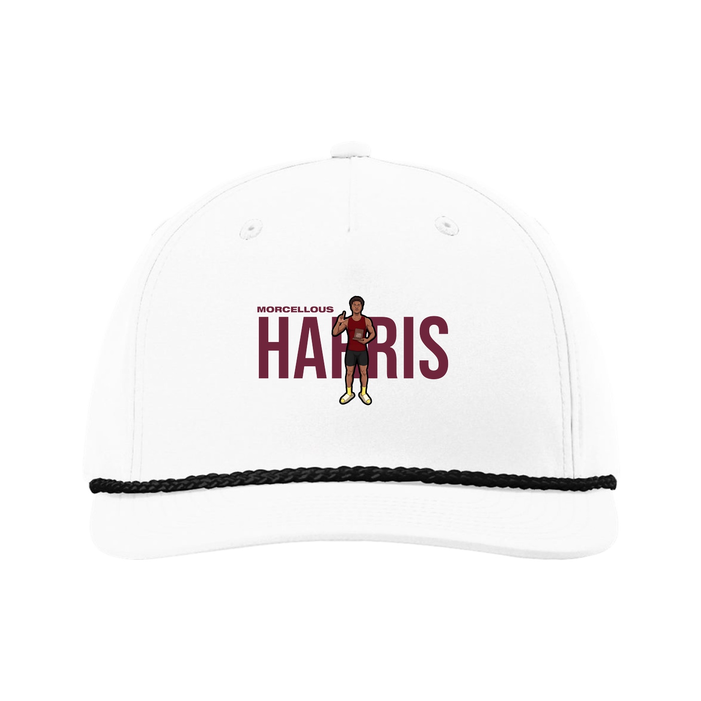 Five-Panel Classic Rope Cap — Player Name in White