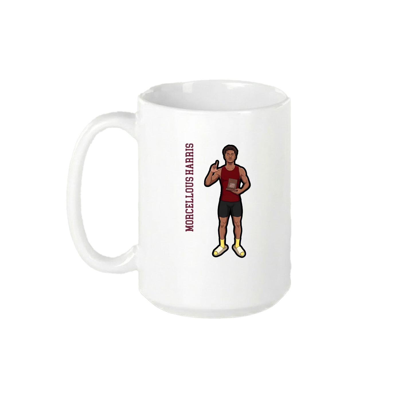 15oz Coffee Mug — Name Vertical in White