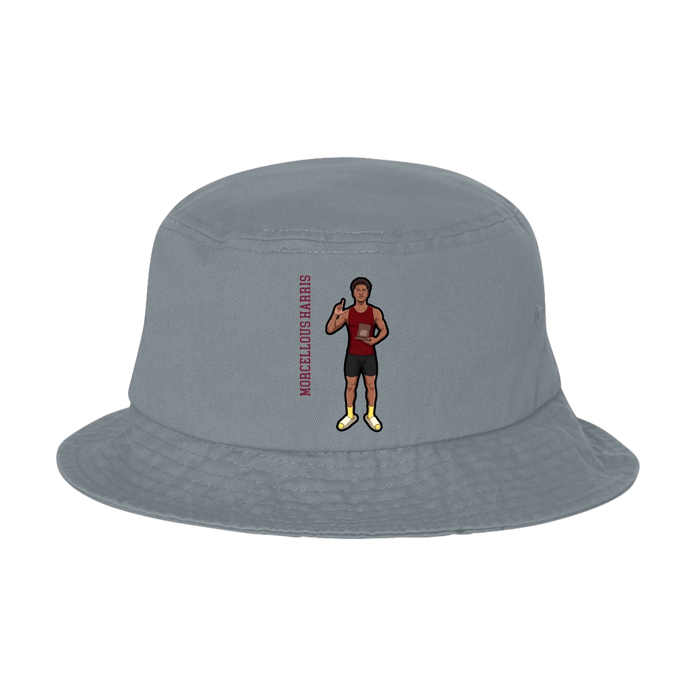 Bucket Cap — Name Vertical in Grey