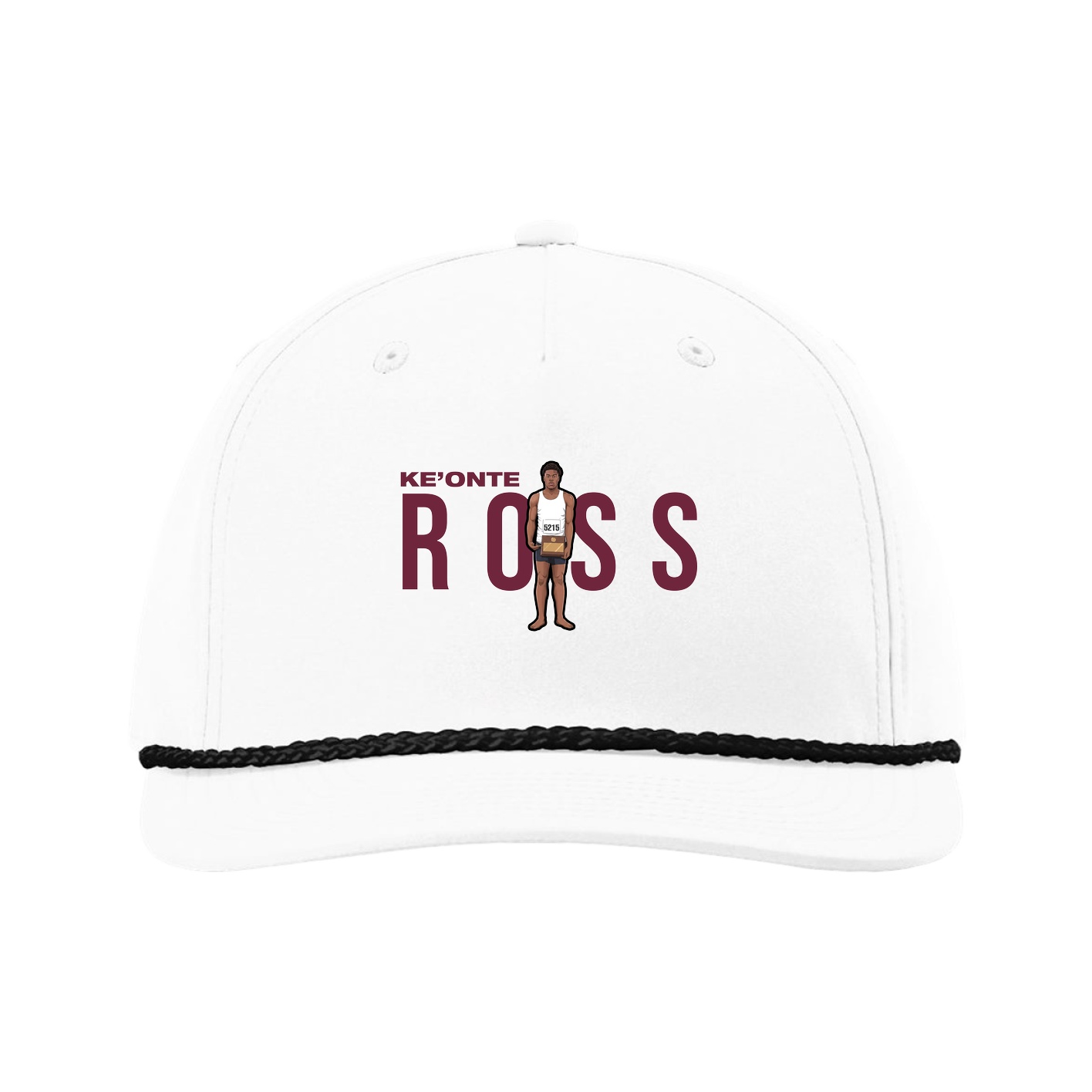 Five-Panel Classic Rope Cap — Player Name in White