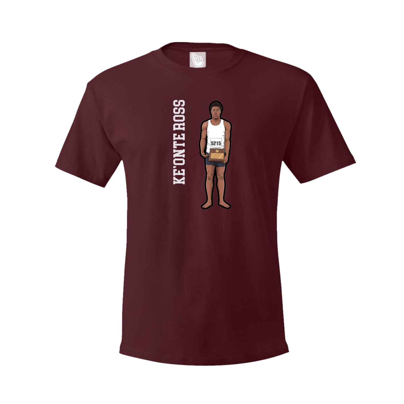 Youth Tee — Name Vertical in Maroon
