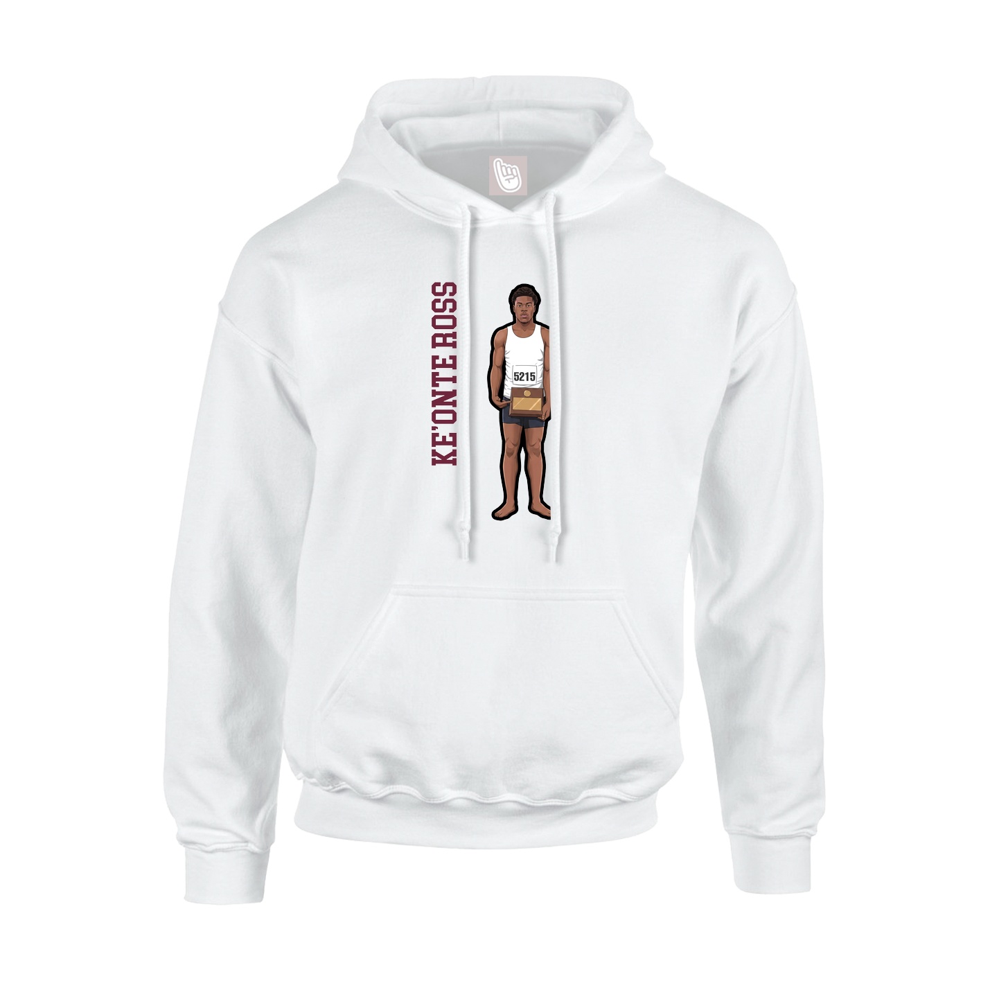 Hoodie — Name Vertical in White