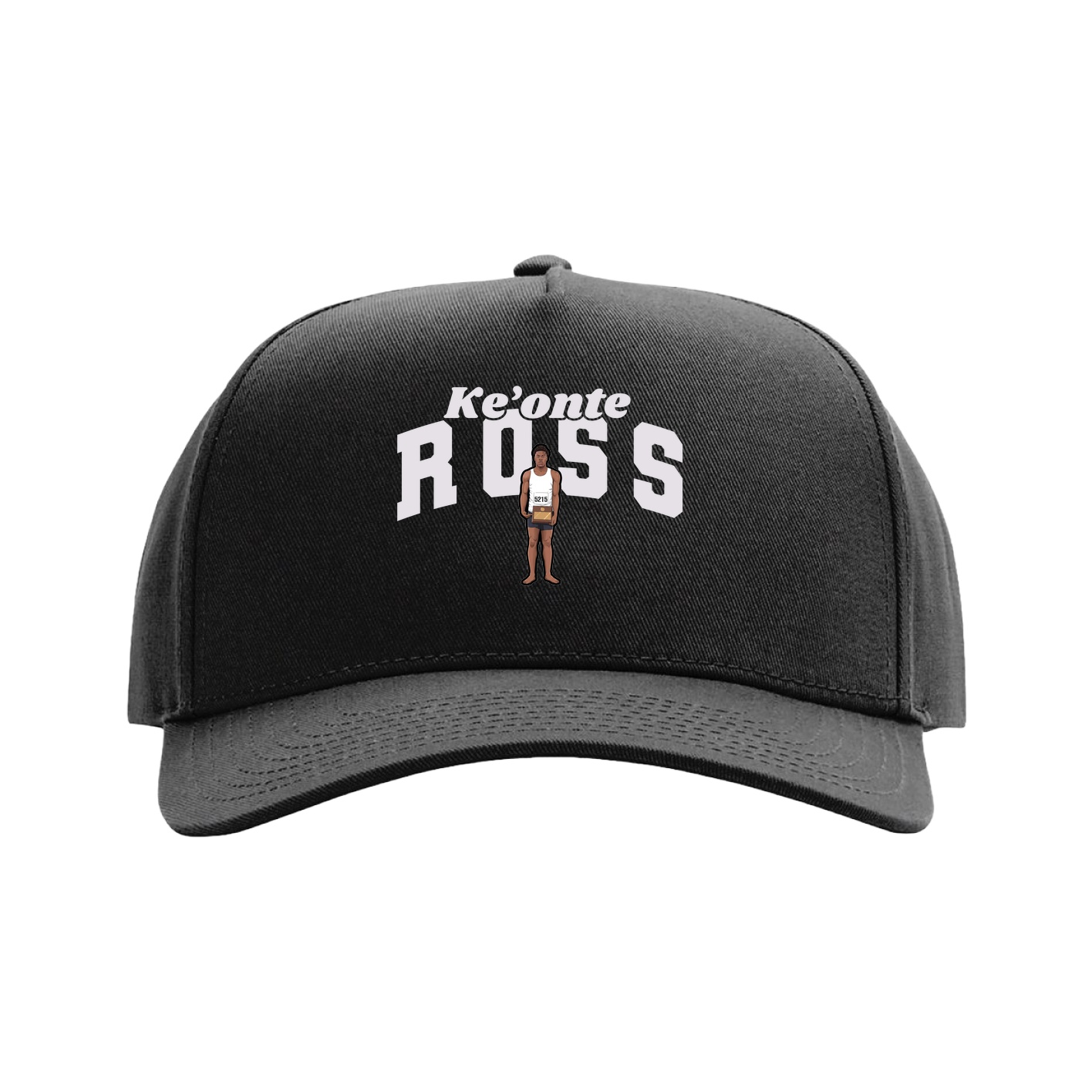 Full Fabric Five-Panel Champ Cap — Signature Arch in Black