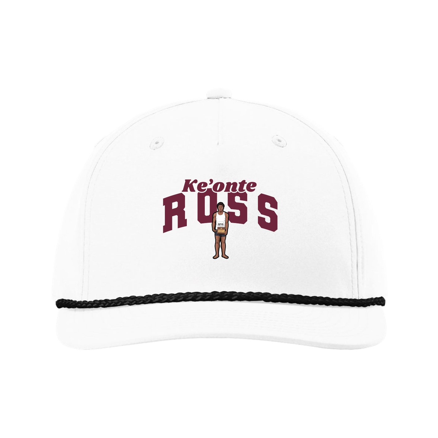 Five-Panel Classic Rope Cap — Signature Arch in White